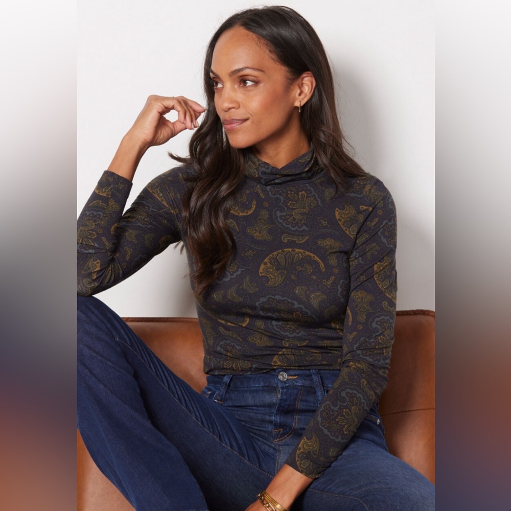 Cosmo Paisley Turtleneck by Evereve